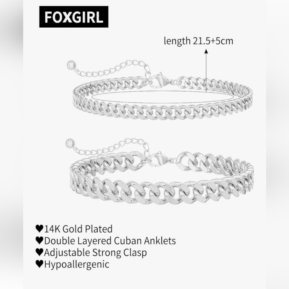 Silver Chain Anklet Set - Picture 6 of 8